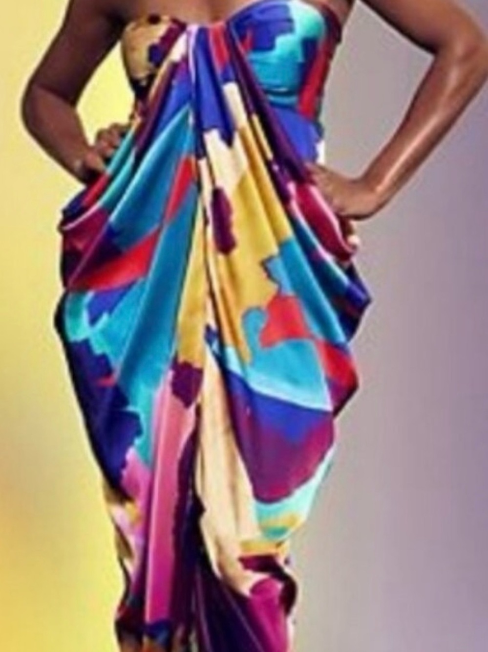Gabrielle Union/NY&Co Vibrant Abstract Print Maxi Dress